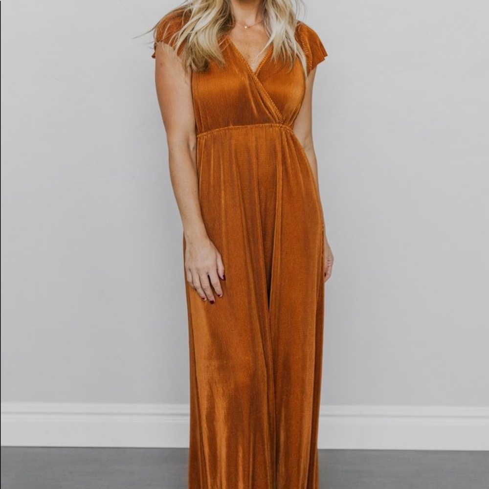Baltic Born Athena Saffron Pleated Maxi Dress